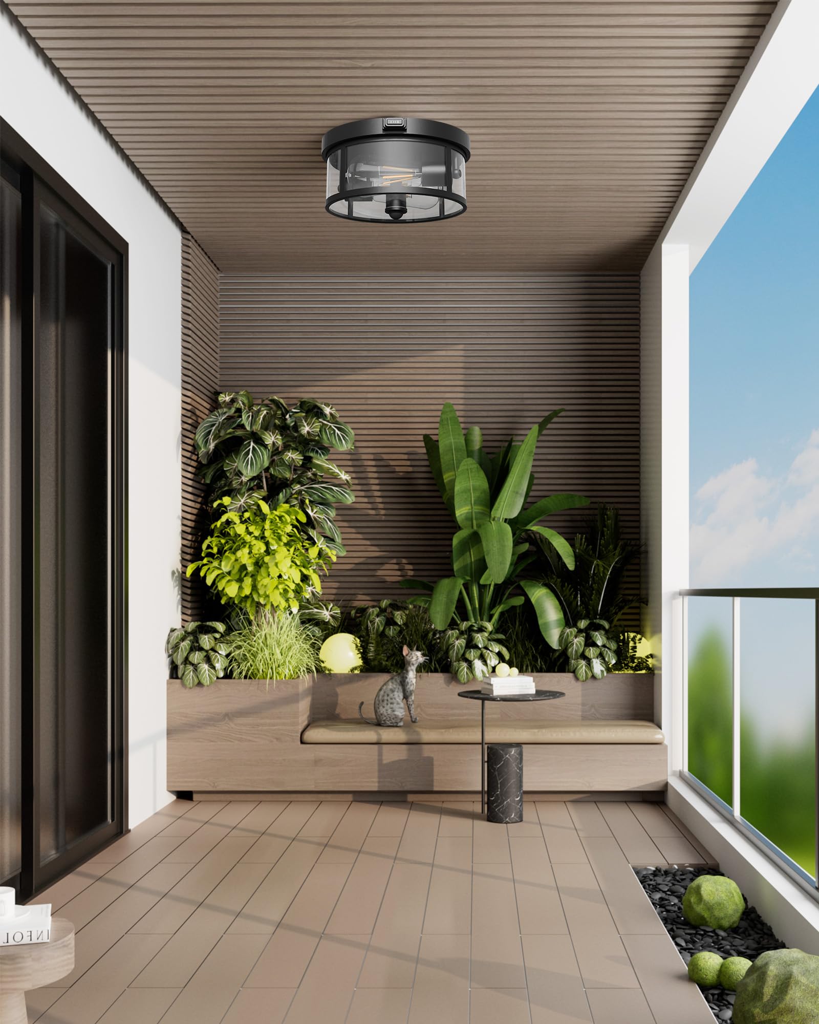 Craftersmark outdoor ceiling light warm and cool white options — flexible ambience for any exterior.