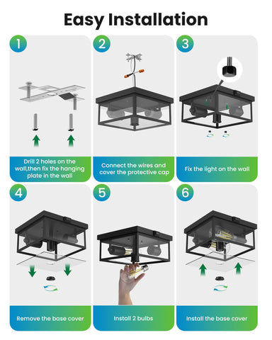 Craftersmark two E26 sockets support LED bulbs up to 40W for bright, efficient lighting.