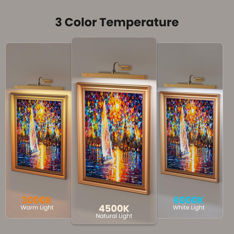 Craftersmark brass wireless picture light magnetic installation for quick setup