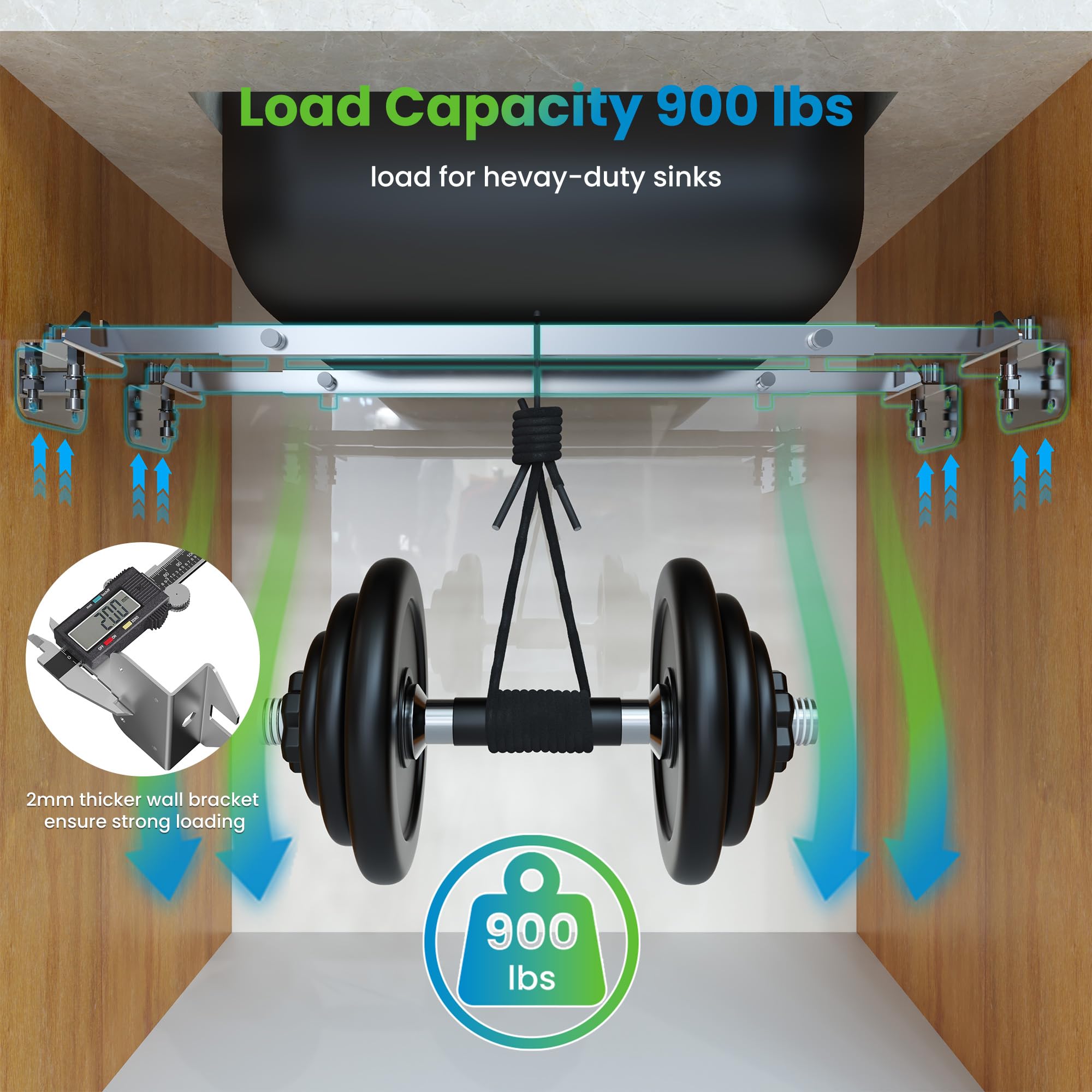 Space-saving under-sink design keeps cabinet area tidy and accessible.