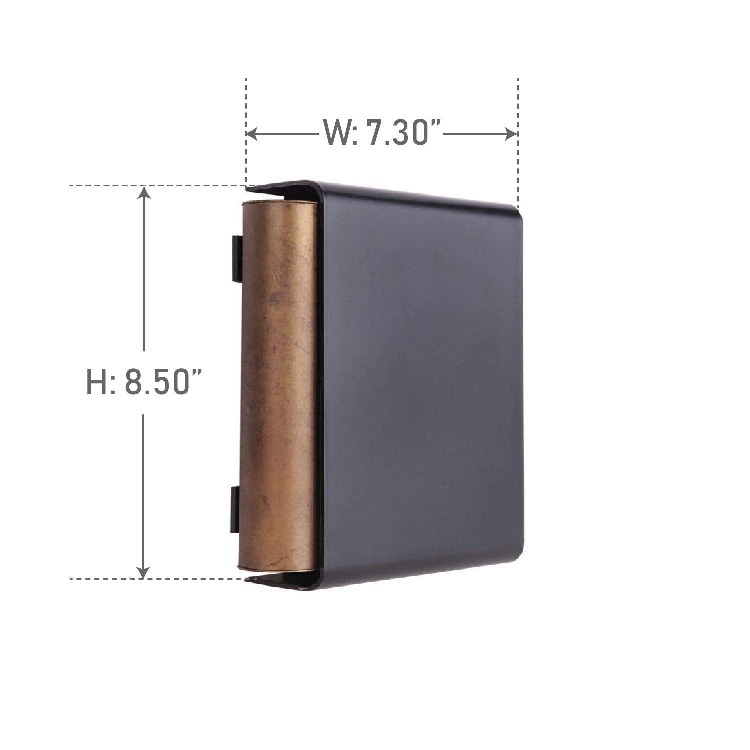 Craftmade CTPAB-BK door chime, side view, durable indoor-ready patina brass.