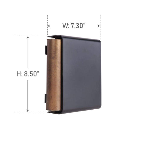 Craftmade CTPAB-BK door chime, side view, durable indoor-ready patina brass.
