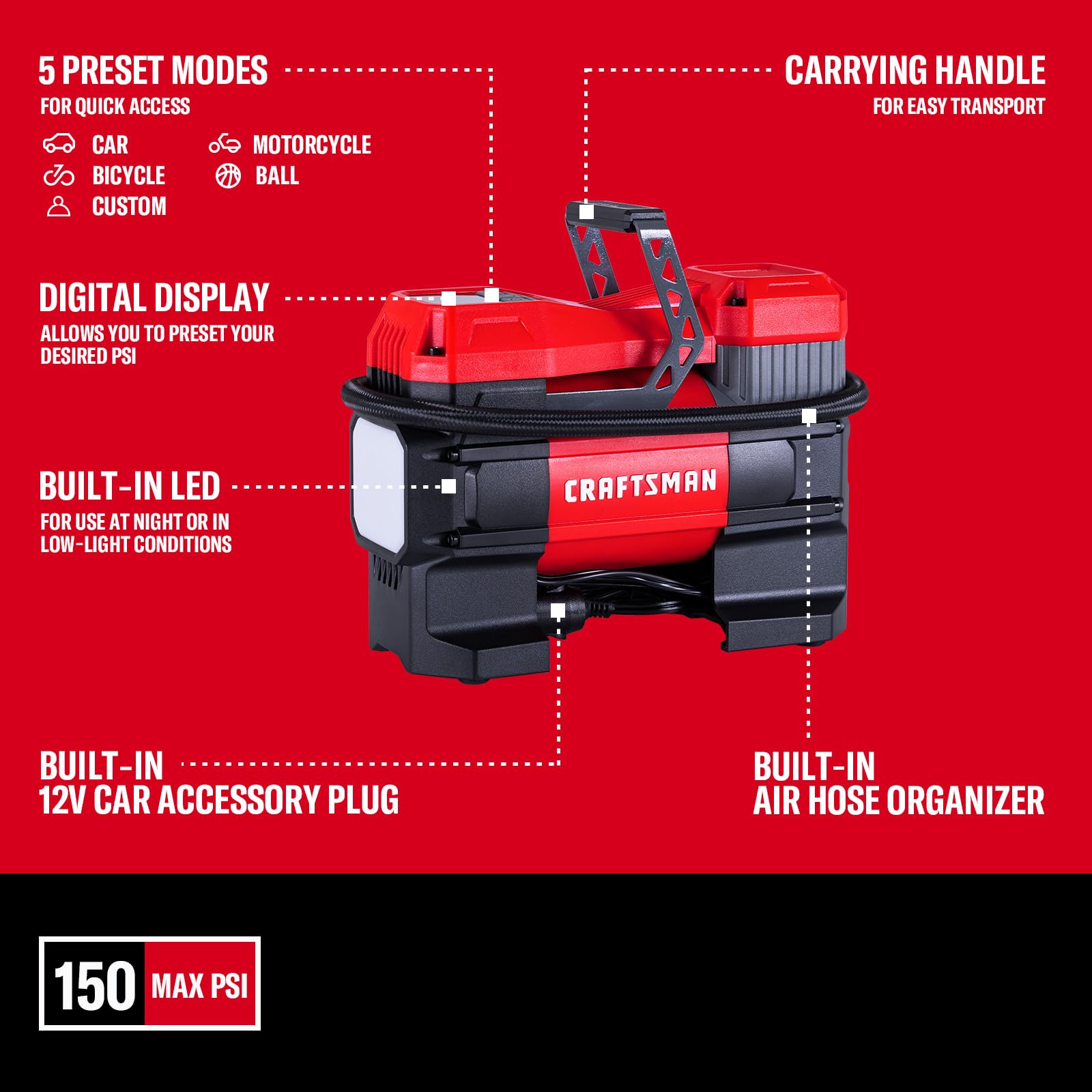 Craftsman ball needle attachment for sports equipment inflation.