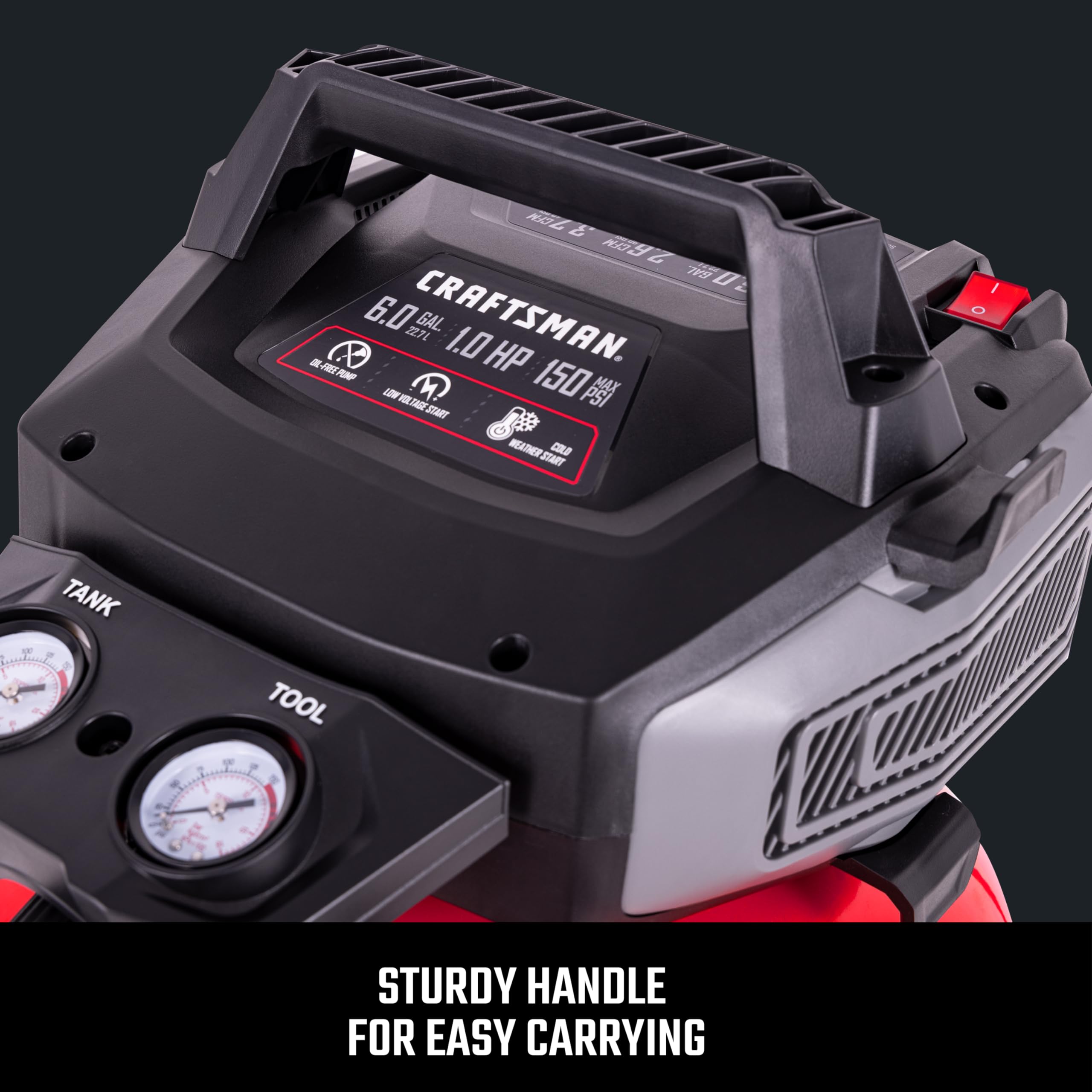 Craftsman 2.6 CFM at 90 PSI supports multiple tools simultaneously