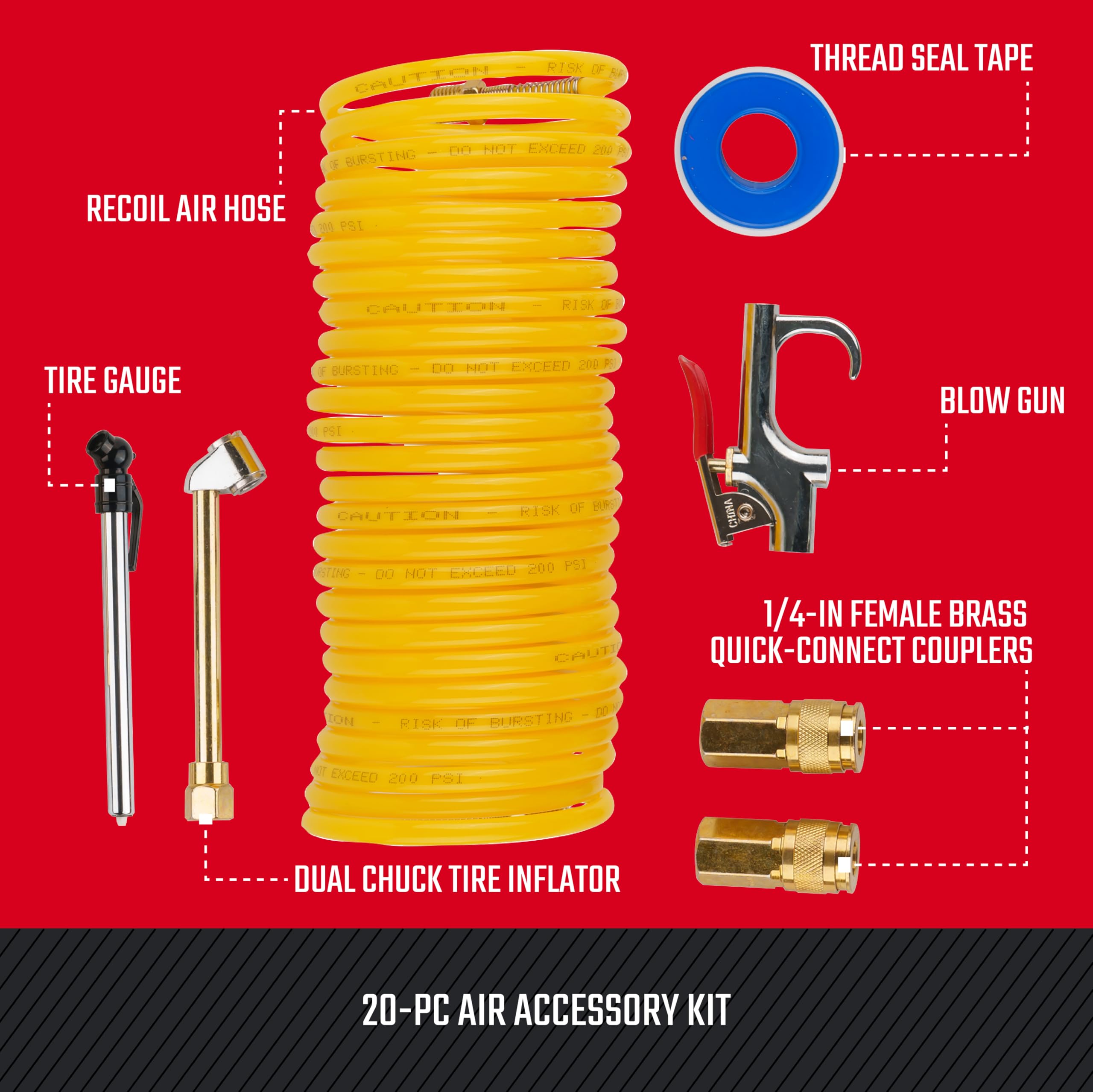 Craftsman blow-gun included for quick dusting and cleaning.
