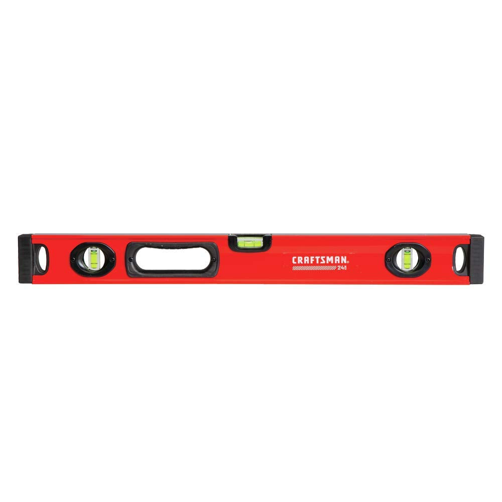 CRAFTSMAN 24-inch box beam level front view for precise leveling and readability