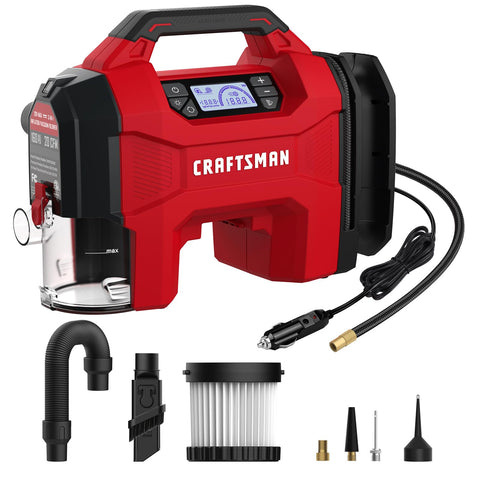CRAFTSMAN 3-in-1 inflator-vacuum-blower in action for roadside tasks and quick cleanups.