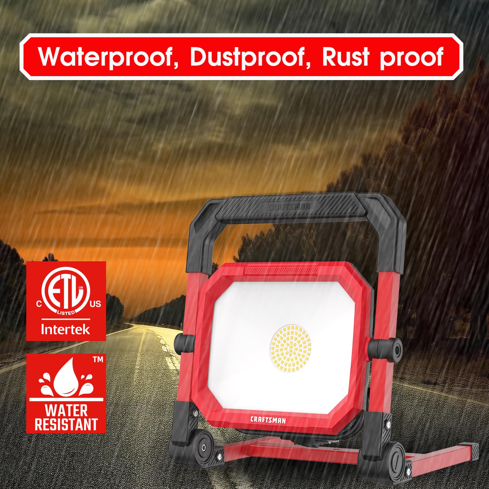 Craftsman 4500LM LED work light with 360-degree rotating head