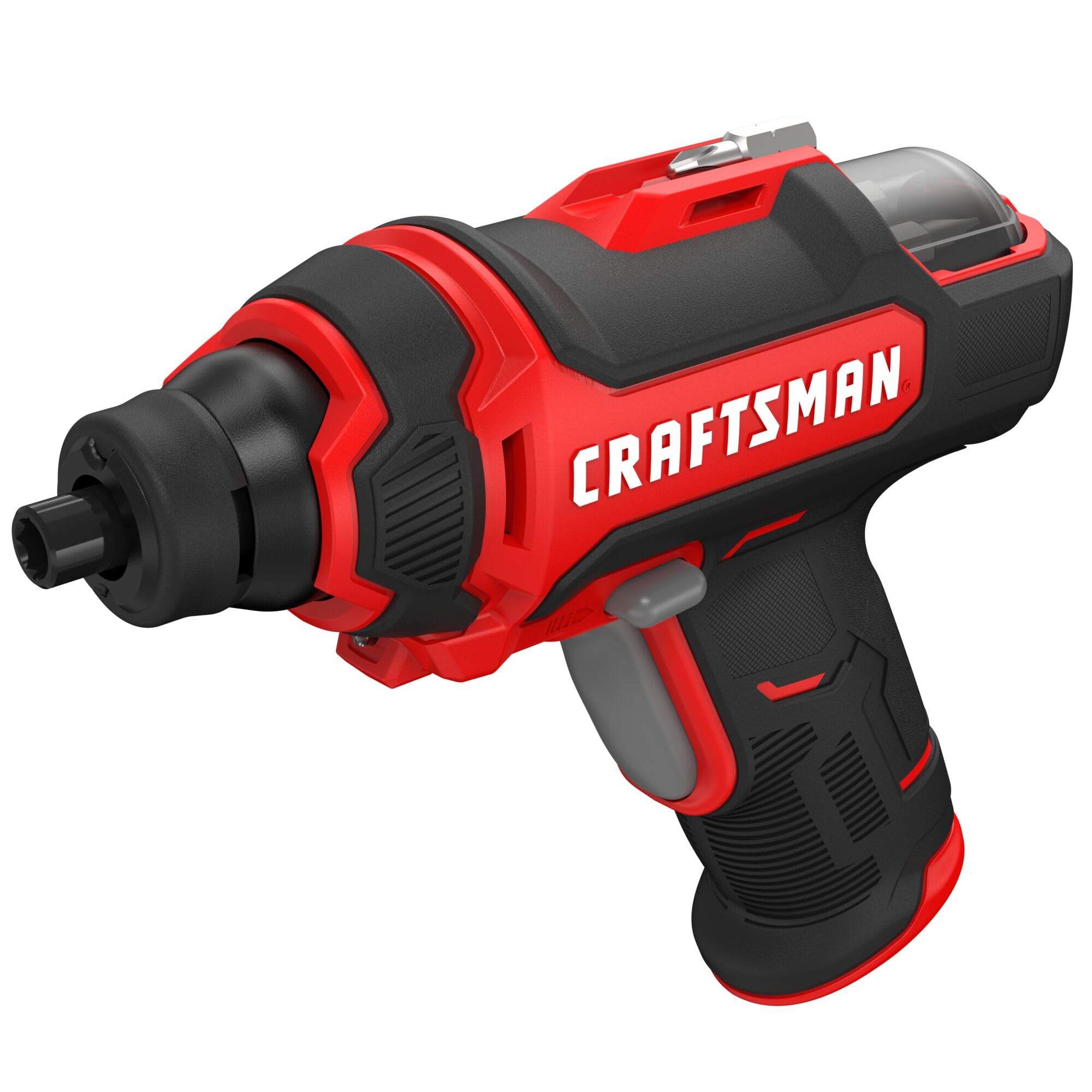 Craftsman 4V screwdriver with onboard magnet keeps screws handy.