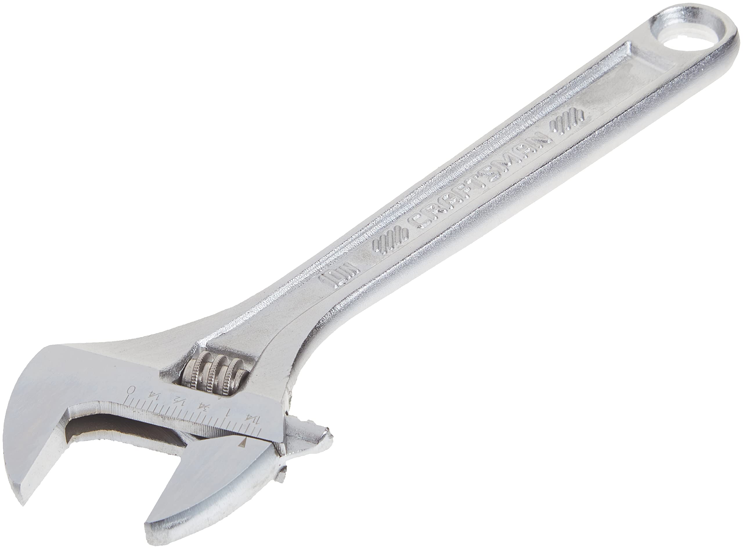 CRAFTSMAN 10-inch adjustable wrench showcases robust I-beam construction for durability.