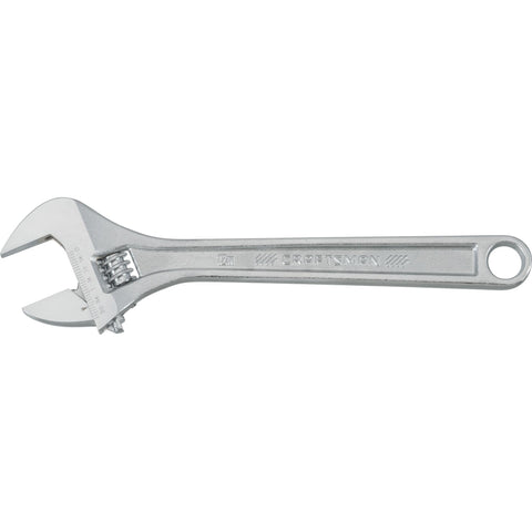 Craftsman 12-inch adjustable wrench with open jaw for versatile bolt sizing and easy positioning
