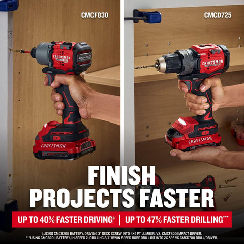 CRAFTSMAN brushless motor close-up showing efficient power delivery.