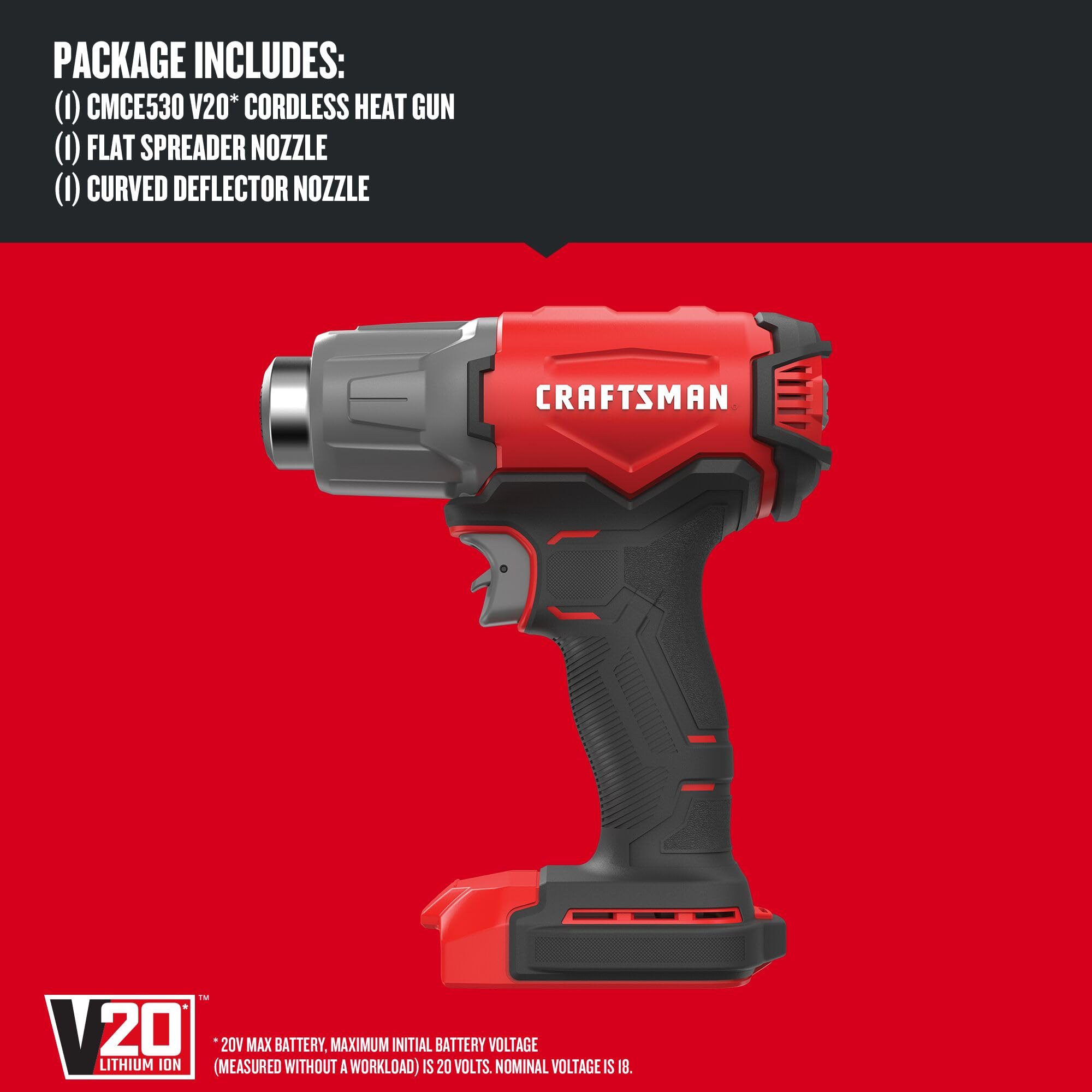 Deflector nozzle on CMCE530B directs heat for even shrinking and smoothing.