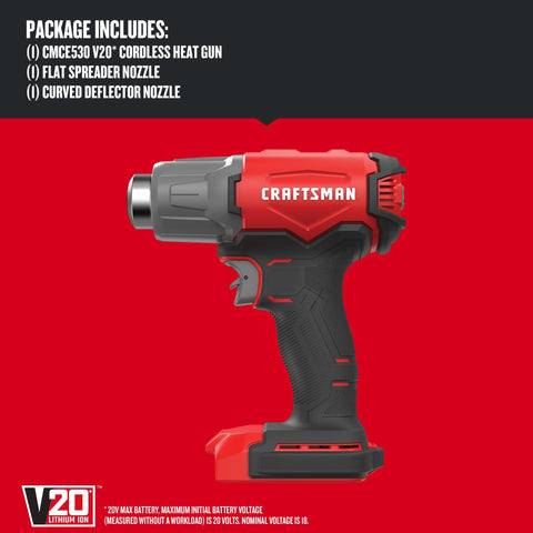 Deflector nozzle on CMCE530B directs heat for even shrinking and smoothing.
