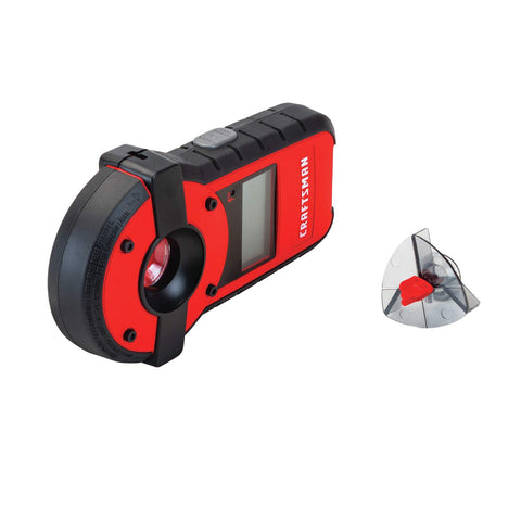 Craftsman laser level and stud sensor front view for precise alignment.