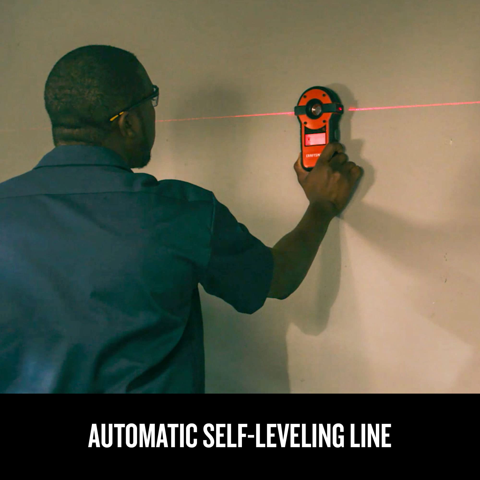Craftsman laser line cross for aligning tiles and cabinets.
