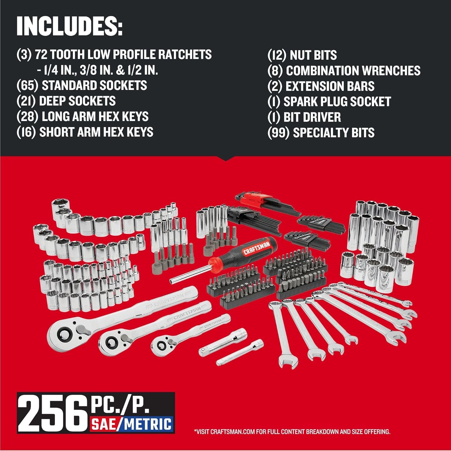 CRAFTSMAN low-profile ratchet 1-4in-drive offers reach in tight spaces