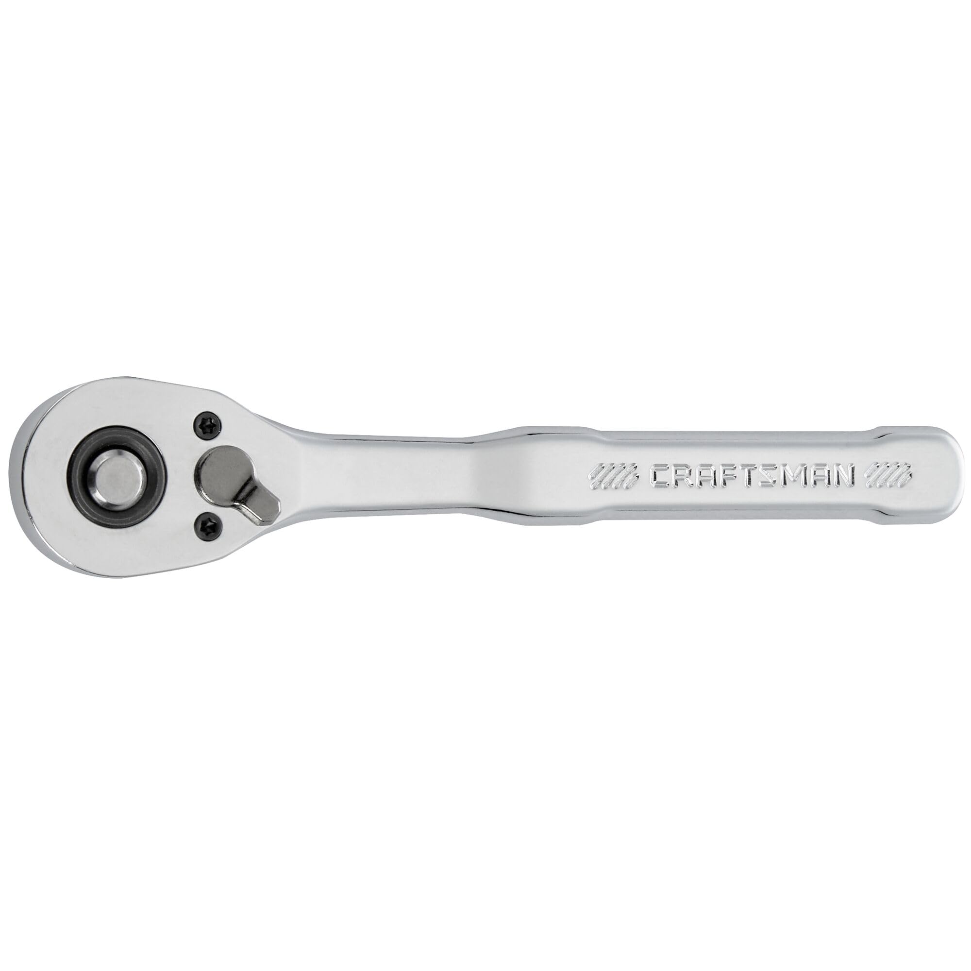 CRAFTSMAN low-profile ratchet shown with compact head for tight-space access