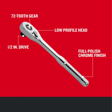 CRAFTSMAN 72-tooth ratchet exterior showing smooth 5° arc for precise turning