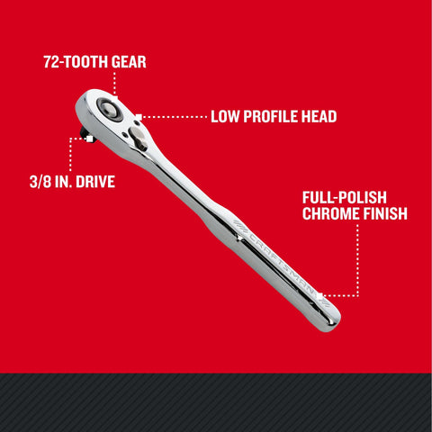 CRAFTSMAN 72-tooth ratchet with 5-degree arc for precise small-swing work