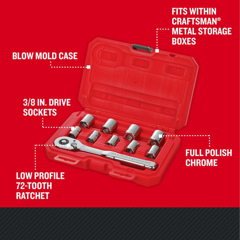 Craftsman 3/8 drive 72-tooth ratchet with smooth 5-degree arc