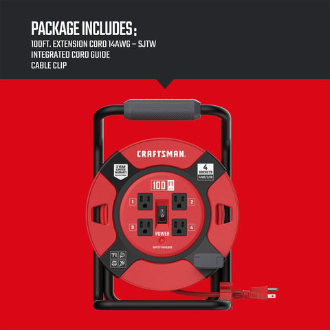 Craftsman auto-locking retractable cord management for tangle-free winding
