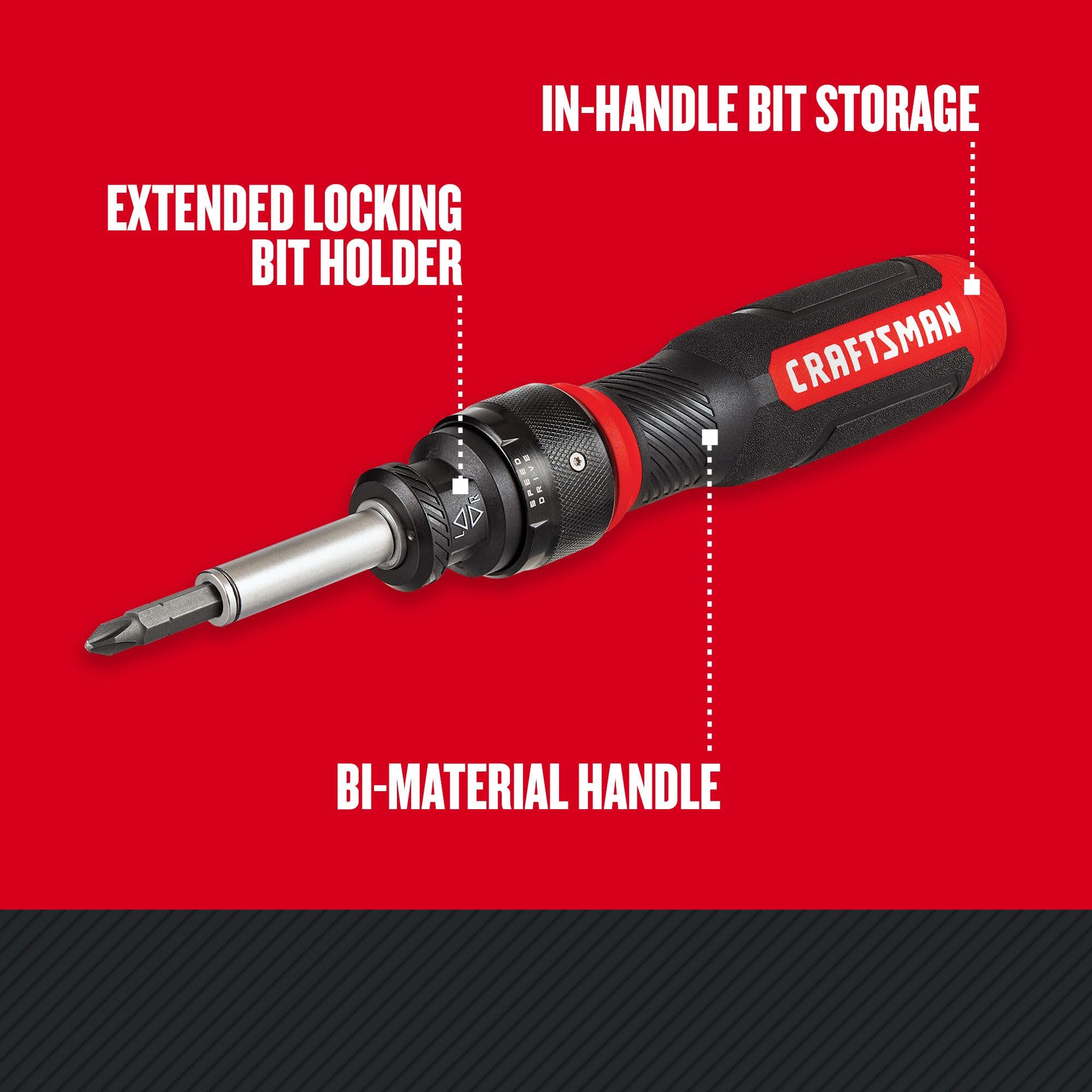 Craftsman SpeedDrive extended bit holder securely holds bits