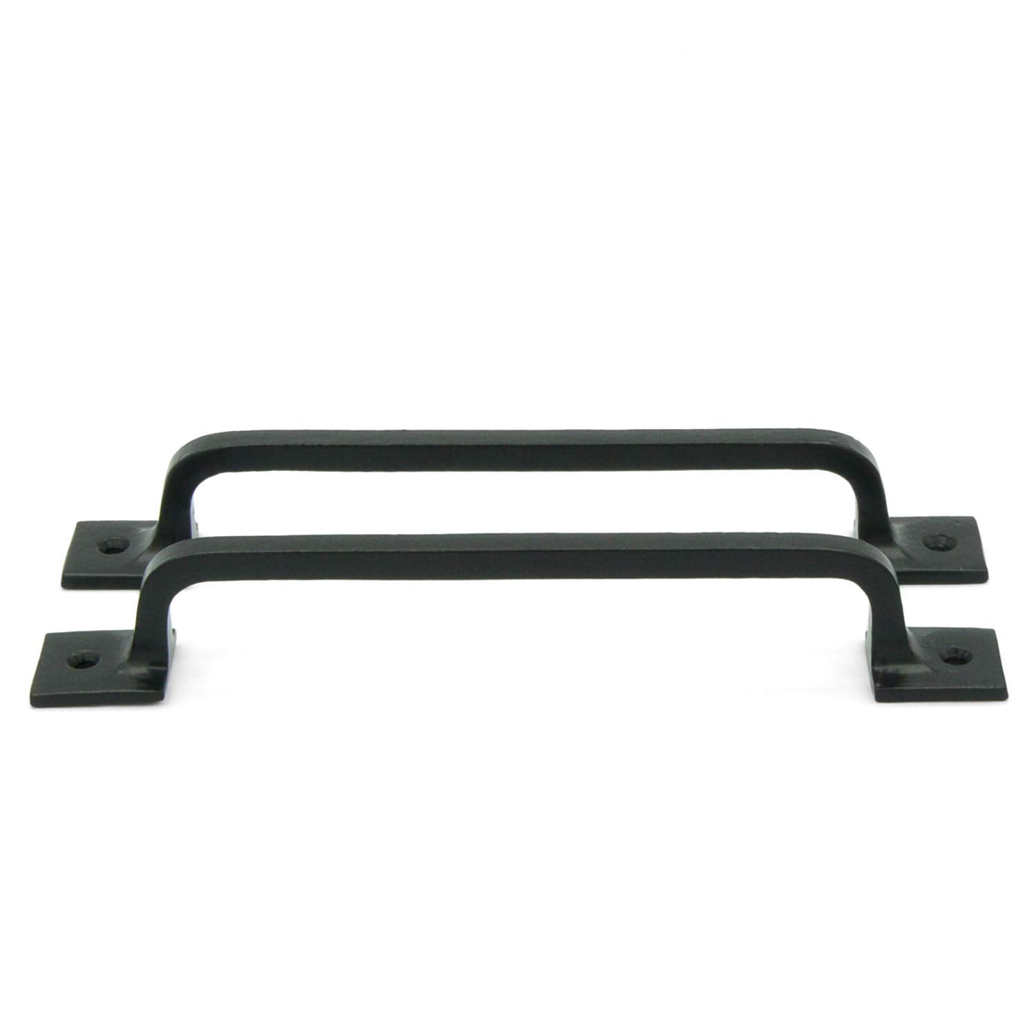 Craftsman Road pull handle attached to barn door, adds rustic charm and solid grip.
