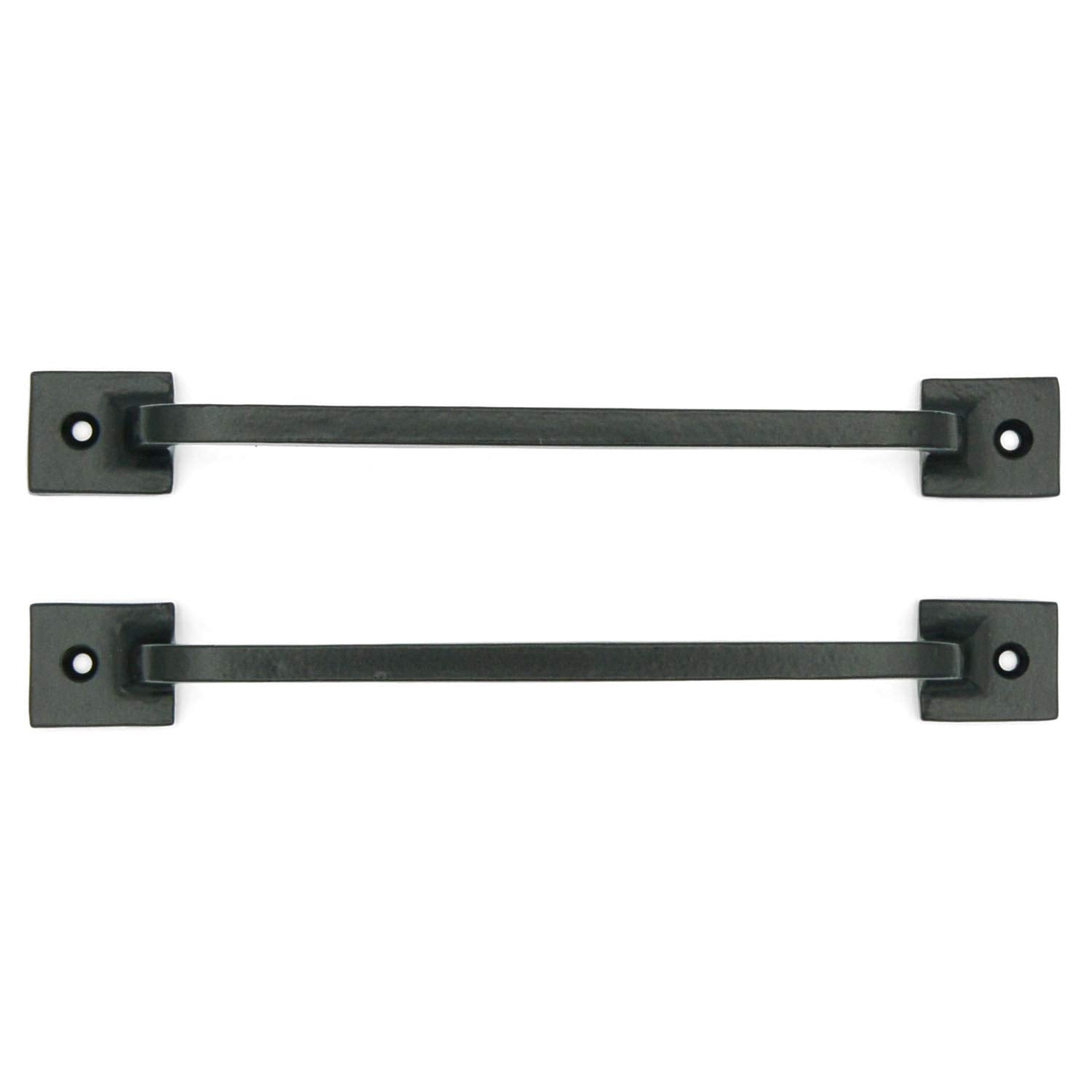 Craftsman Road squared-base pull handle on cabinet with clean, square mounting.