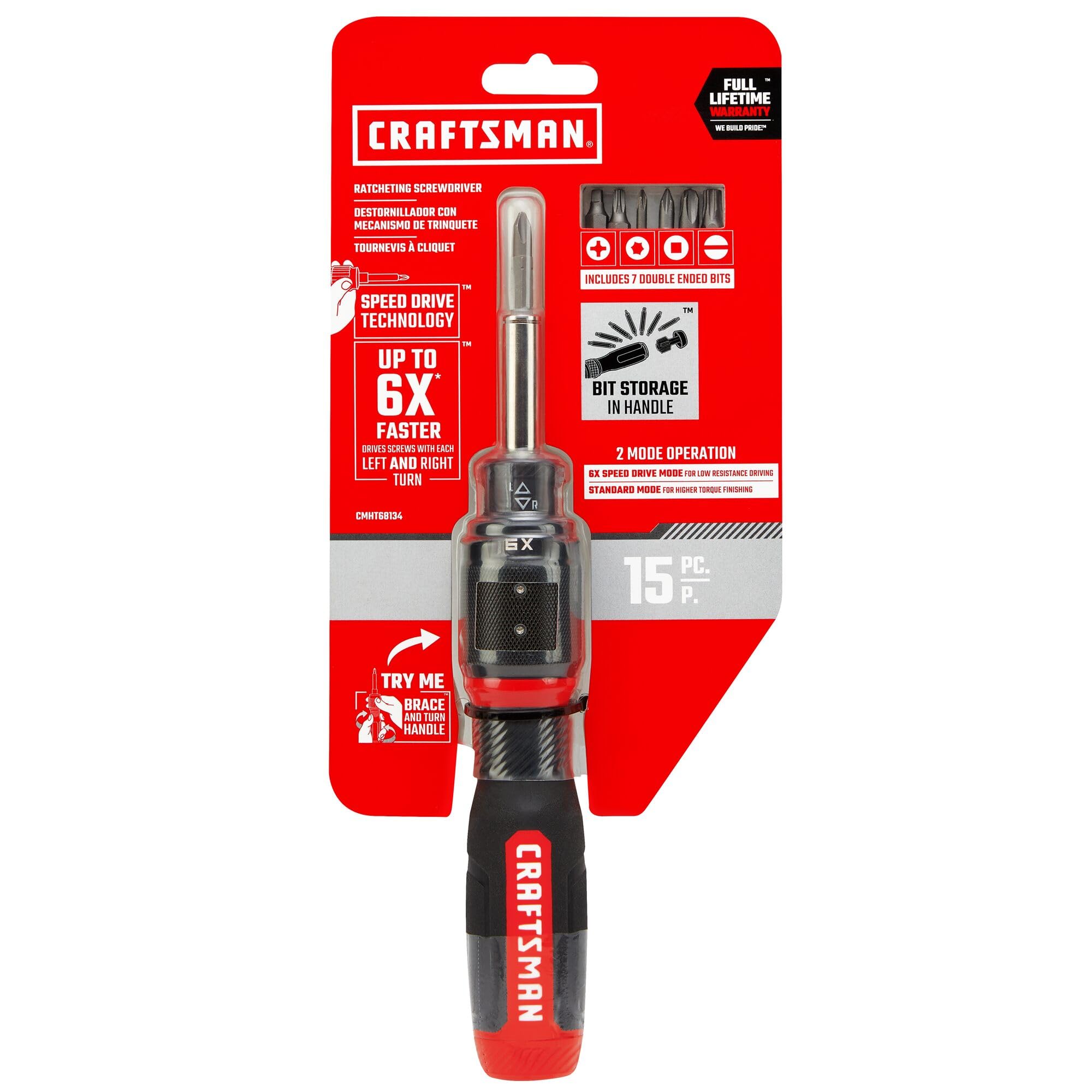 CRAFTSMAN SpeedDrive dual-drive action moves with every turn.