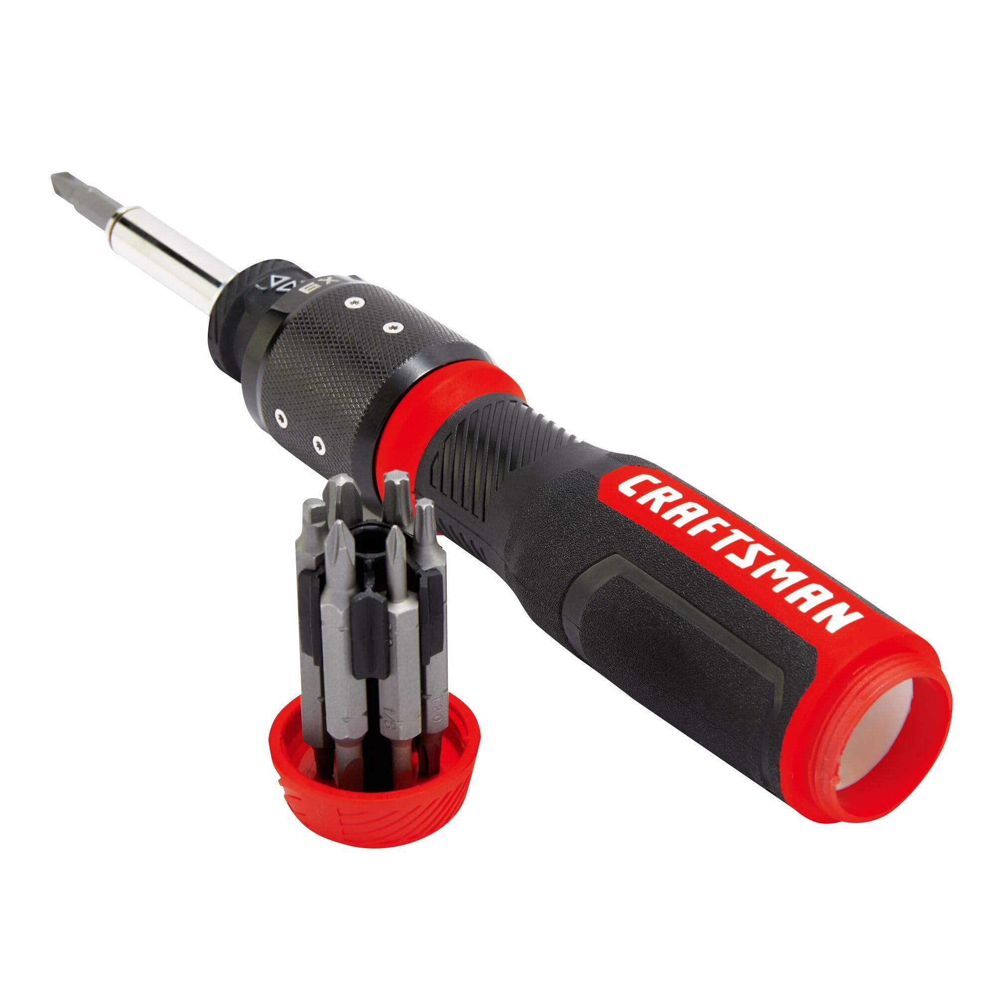 CRAFTSMAN SpeedDrive in-handle storage keeps six bits accessible.