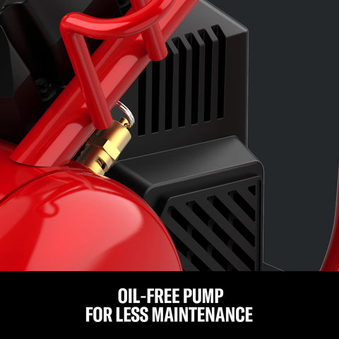 CRAFTSMAN compact air compressor storage profile for garage organization.