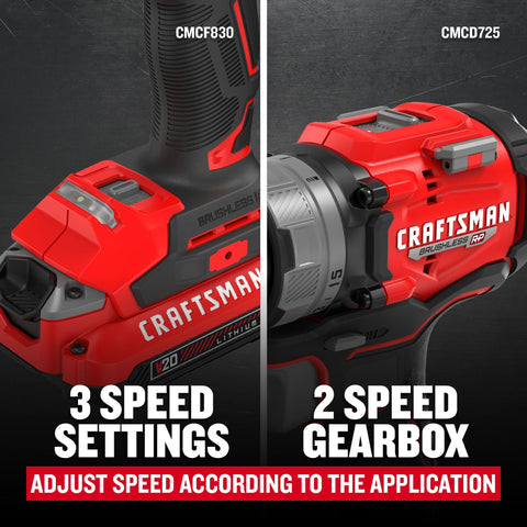 CRAFTSMAN two-tool kit in use, showcasing a compact power setup.