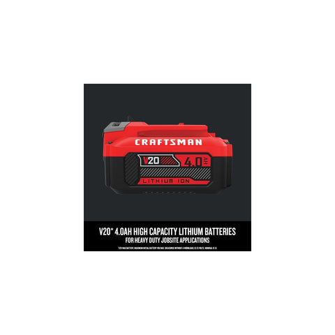 CRAFTSMAN V20 battery in use with a cordless tool