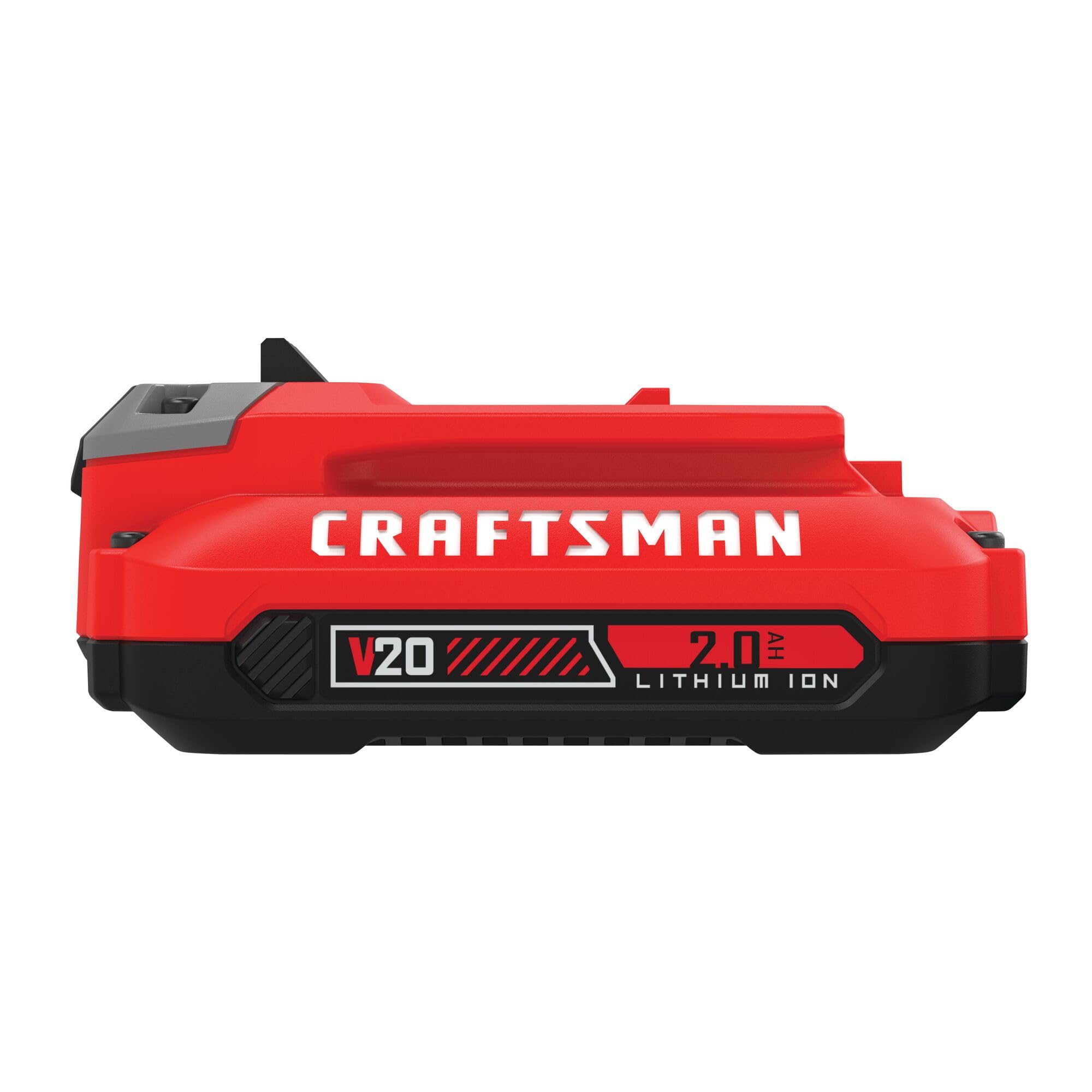Craftsman V20 battery with no-memory design and low self-discharge.