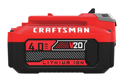 CRAFTSMAN V20 battery extended-runtime shot during heavy-duty task