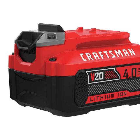 CRAFTSMAN V20 battery on charging stand for quick feedback