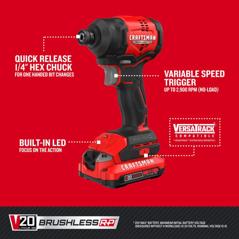 Craftsman V20 RP drives up to 294 deck screws per charge.