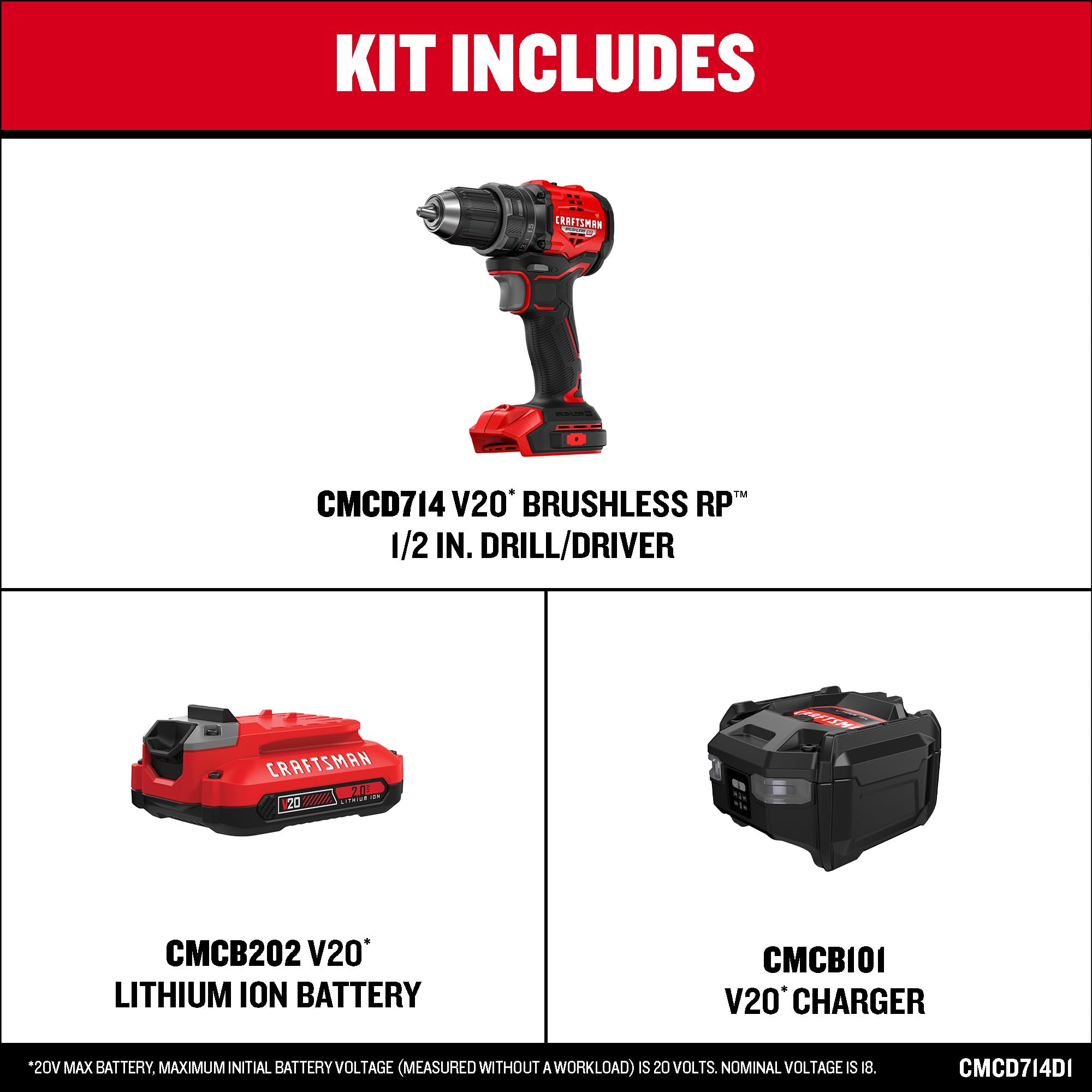 CRAFTSMAN V20 RP delivers up to 40% more power for tough tasks.