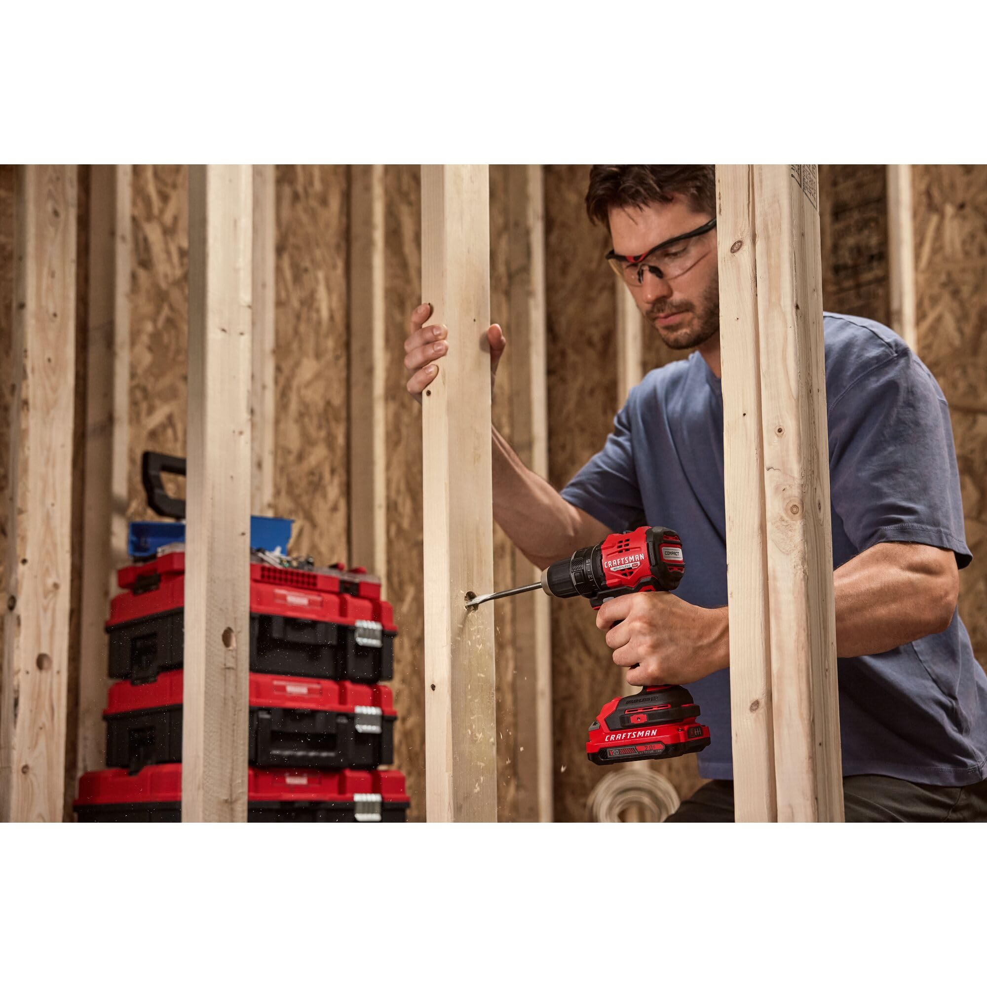 CRAFTSMAN V20 RP drill with built-in LED lighting.