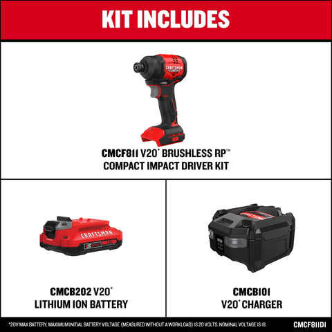 Craftsman V20 RP delivers faster driving for efficiency.