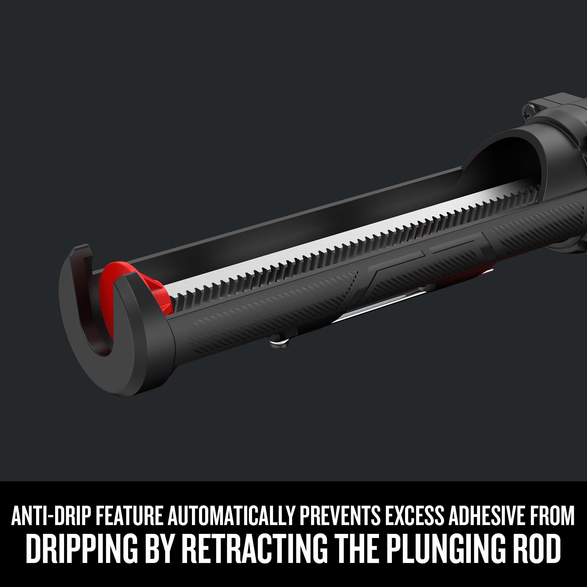 Rotating 360-degree cartridge holder on the CRAFTSMAN V20 caulk gun