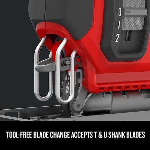 Beveling shoe supports angled cuts up to 45 degrees.