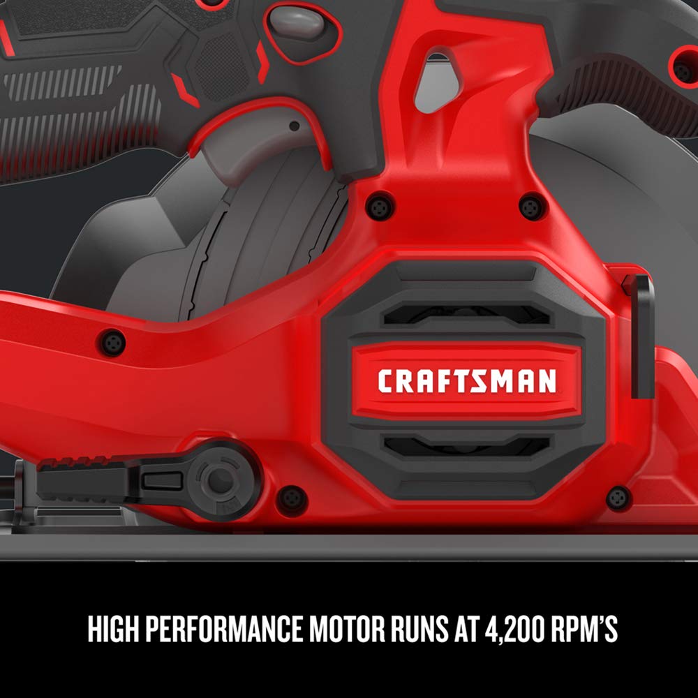 CRAFTSMAN V20 cordless saw ergonomic overmolded handle for comfortable grip
