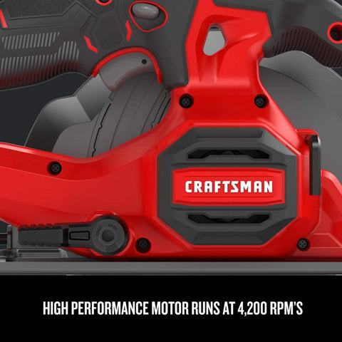CRAFTSMAN V20 cordless saw ergonomic overmolded handle for comfortable grip