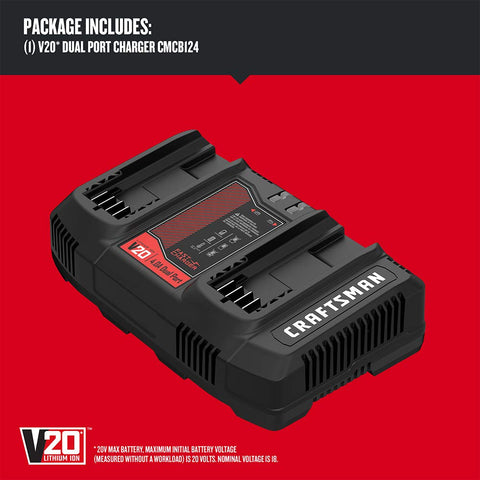 Craftsman V20 dual-port charger USB port ready for devices