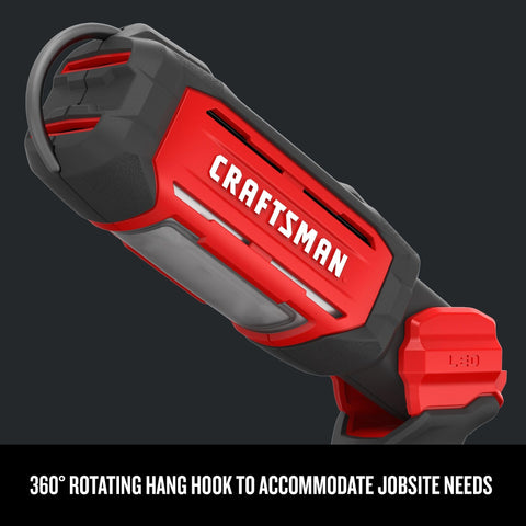 CRAFTSMAN V20 LED work light with 360-degree hanging hook setup
