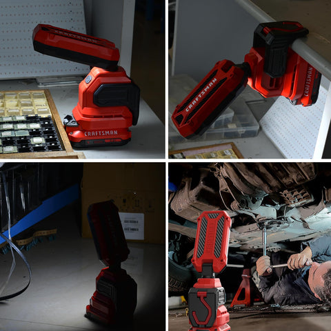 CRAFTSMAN V20 LED work light is tool-only and compatible with Craftsman 20V batteries.