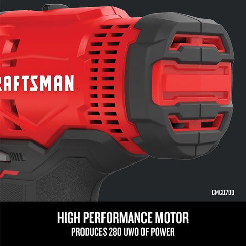 V20 Max charger keeps Craftsman batteries topped off and ready.
