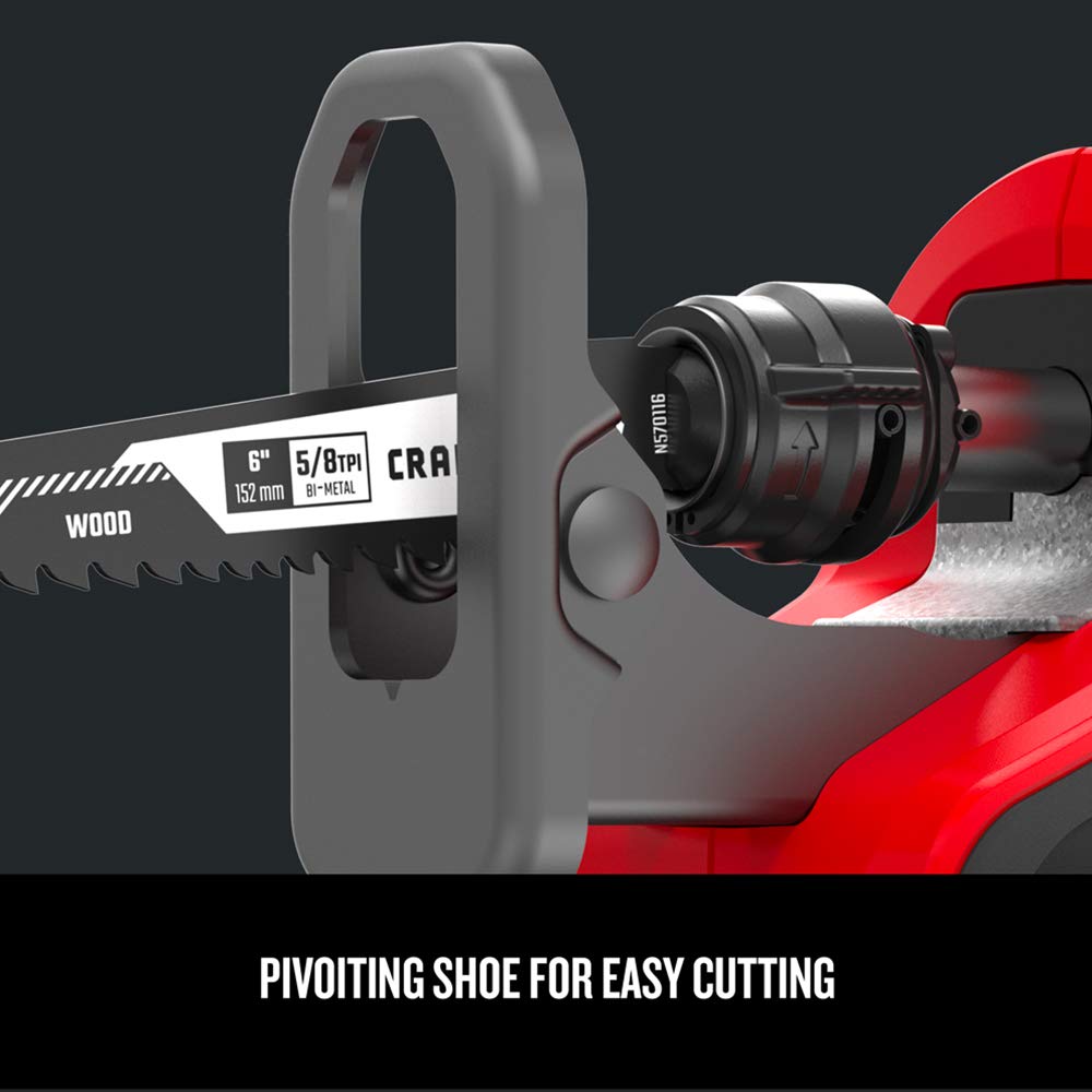 Craftsman V20 ergonomic overmolded handle reduces fatigue during use.